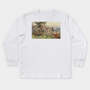 Happy Arcadia by Konstantin Makovsky Kids Long Sleeve T-Shirt